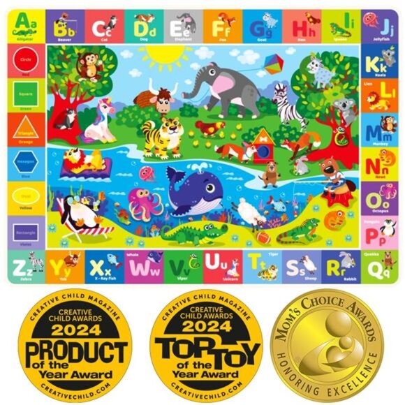 Baby Play Mat for Floor – Super Soft Plush Surface ABC Rug for Toddlers - Picture 1 of 7